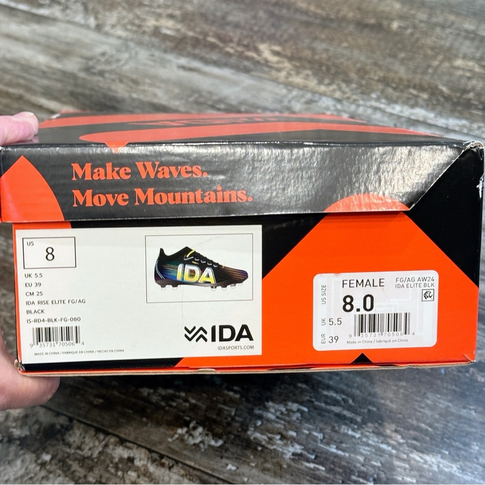IDA Women's Rise Elite FG/AG Soccer Cleats Size 8 Sports Black White NIB - Picture 8 of 14